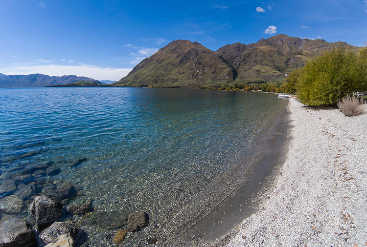 Glendhu Bay, one of the best beaches in Wanaka, New Zealand