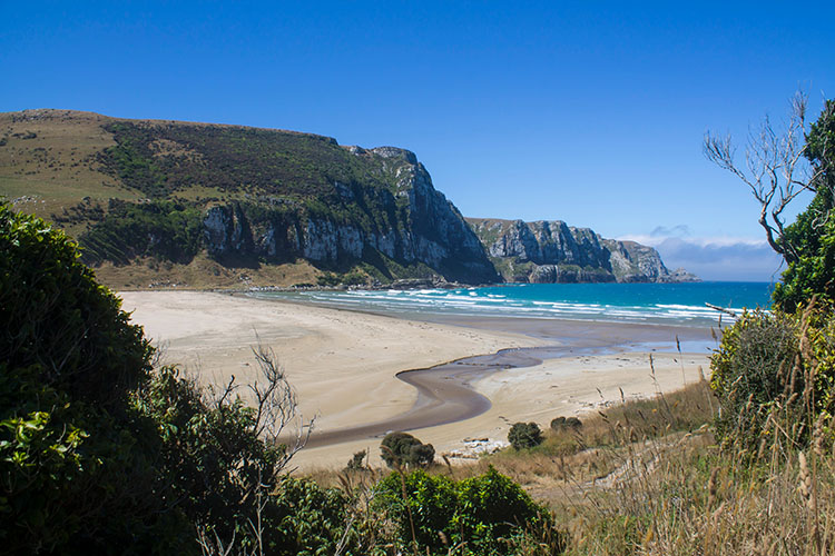 Stunning view of Purakaunui Bay, the Catlins, New Zealand
