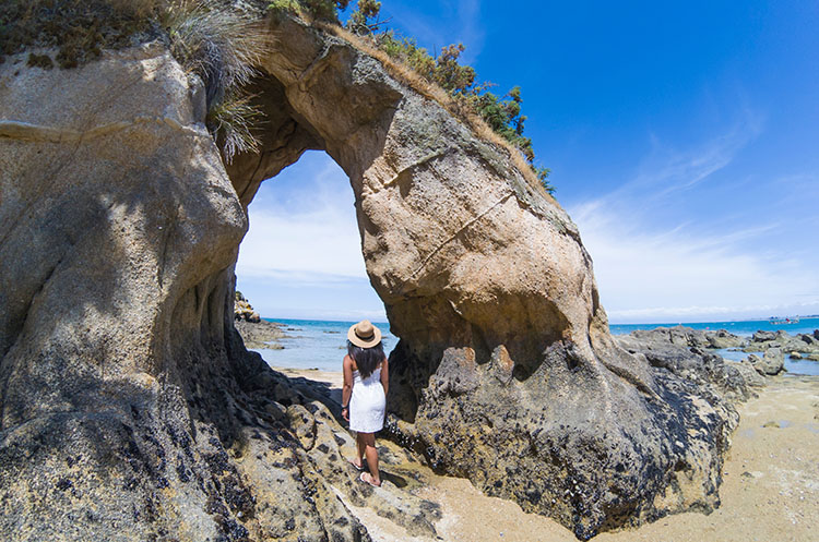A rock formation at Little Kaiteriteri Beach, Nelson Tasman, New Zealand