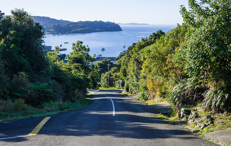 A street view on Stewart Island, New Zealand